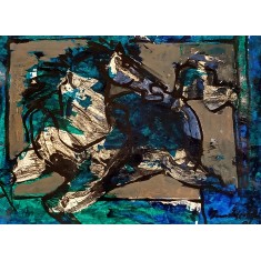 Mashkoor Raza, 11 x 14 Inch, Oil on Paper, Abstract Painting, AC-MR-726 Mashkoor Raza, 11 x 14 Inch, Oil on Paper, Abstract Painting, AC-MR-726